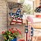 Patriotic 4th of July Garden Flag 12x18 Inch Double Sided Outside, American Stars and Stripes Welcome Wood Grain Yard Outdoor Decoration